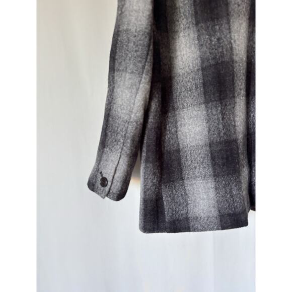 Madewell Dorset Blazer Jacket XL Plaid Check Buffalo Black White Wool Oversized - Picture 7 of 15